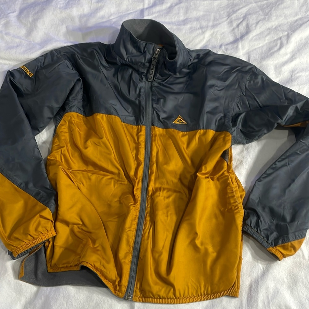 Marmot Boys  Windbreaker Fleece Lined  Orange/Gray Size XL (14-16)